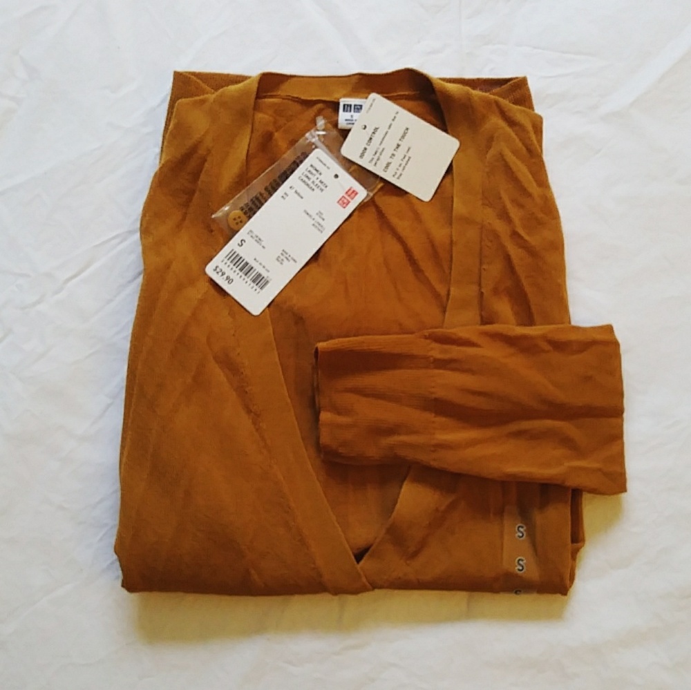 Sheer mustard cardigan